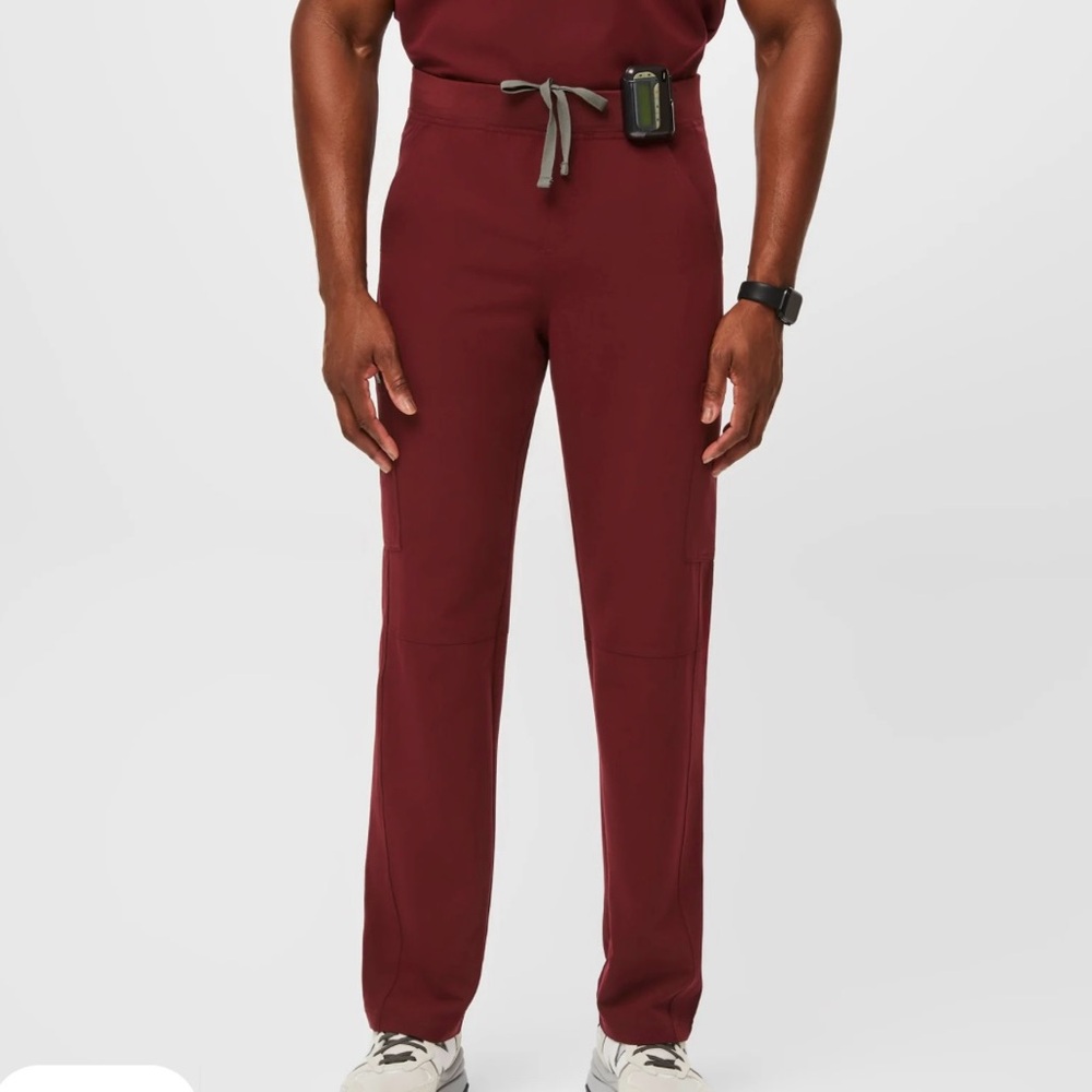 FIGS Burgundy Axim Cargo Scrub Pants